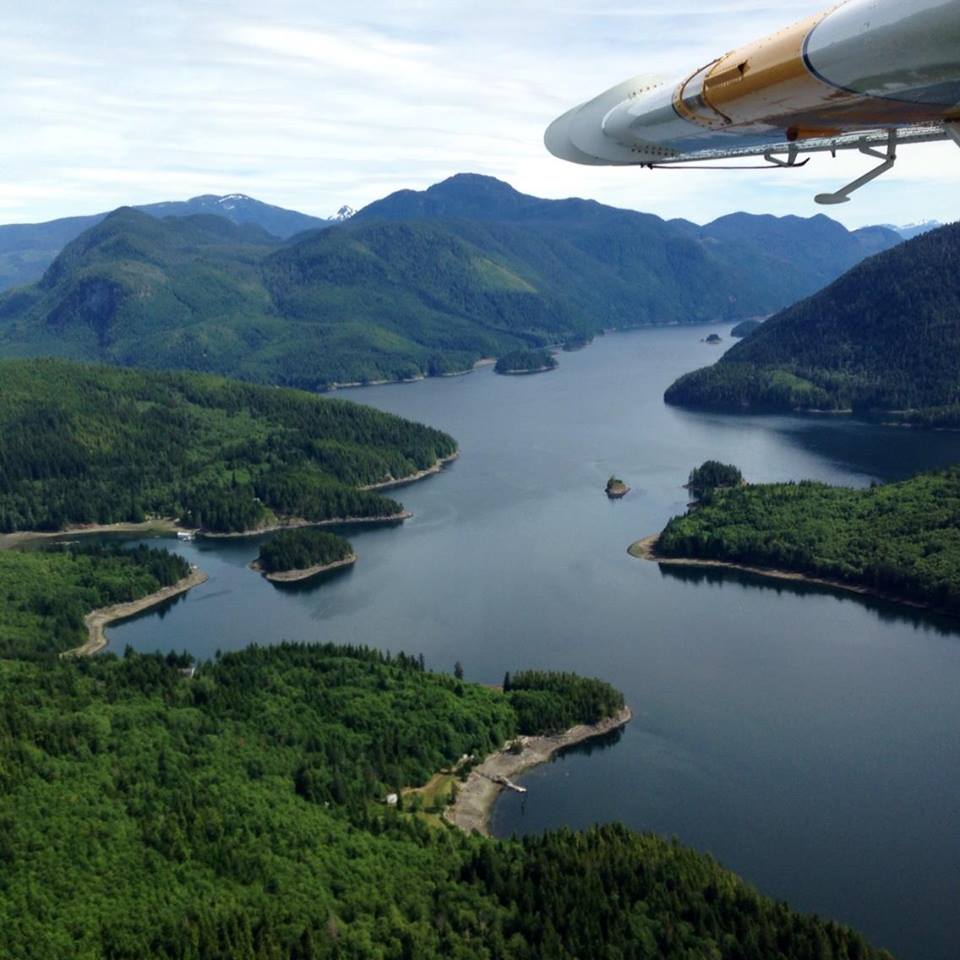 Aerial photo near Port Harvey, Canada